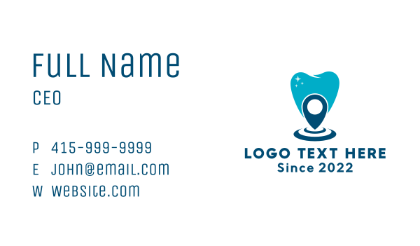 Dental Tooth Location Pin Business Card Design Image Preview