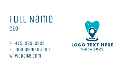 Dental Tooth Location Pin Business Card