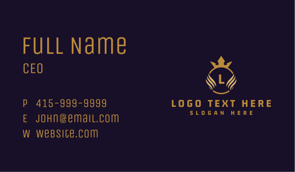 Royal Crown Letter Business Card Design Image Preview