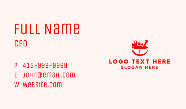 Red Chili Flame Bowl Business Card Design Image Preview