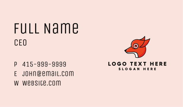 Red Dog Animal Outline Business Card Design Image Preview
