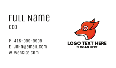 Red Dog Animal Outline Business Card