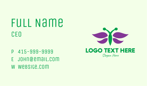 Purple Butterfly Insect Business Card Design Image Preview