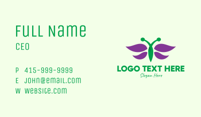 Purple Butterfly Insect Business Card Image Preview