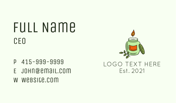 Natural Candle Jar Business Card Design Image Preview