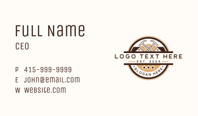 Builder Hammer Carpentry Business Card Image Preview