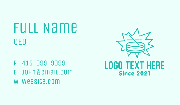 Teal Snare Drum  Business Card Design Image Preview