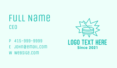 Teal Snare Drum  Business Card