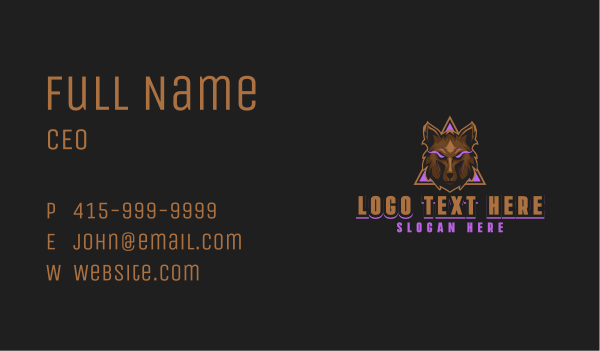 Wild Wolf Online Gaming  Business Card Design Image Preview