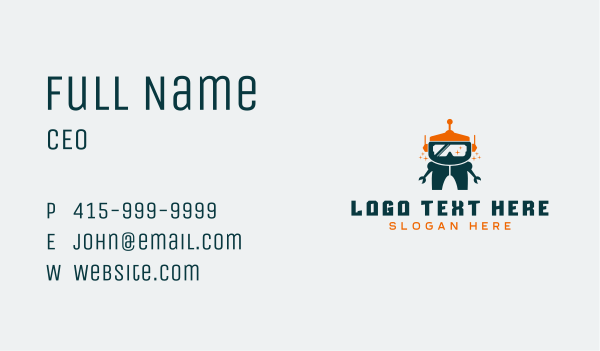 Robotics Video Game Bot Business Card Design Image Preview