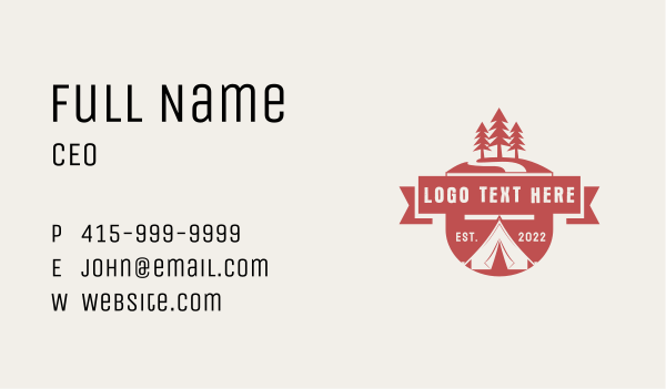 Nature Camping Emblem Business Card Design Image Preview