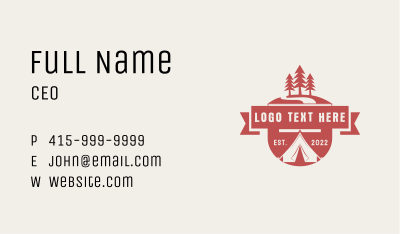 Nature Camping Emblem Business Card Image Preview