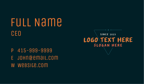 Casual Triangle Wordmark Business Card Design Image Preview