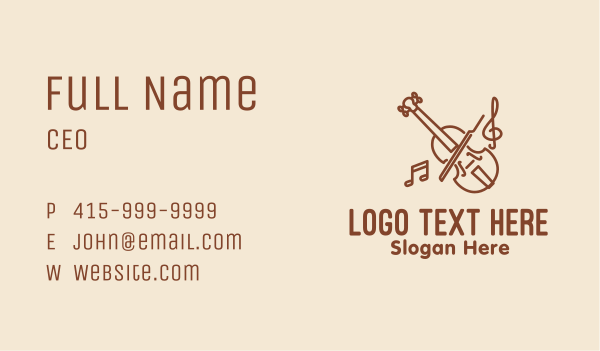 Violin Classic Music Business Card Design