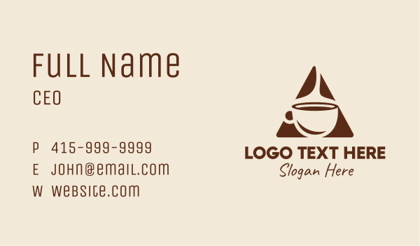 Triangle Hot Coffee  Business Card Design Image Preview