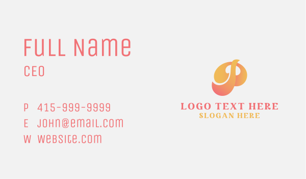 Vintage Brand Letter P  Business Card Design Image Preview