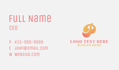 Vintage Brand Letter P  Business Card Image Preview