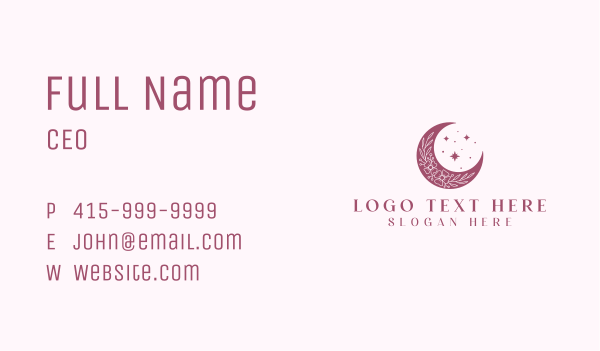 Floral Moon Wellness Business Card Design Image Preview