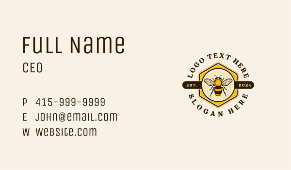 Bee Farm Honey Business Card Design Image Preview