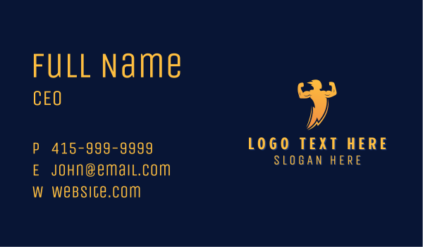 Strong Human Lightning Business Card Design Image Preview