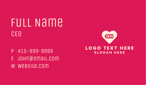 Full Charge Heart Business Card Design Image Preview