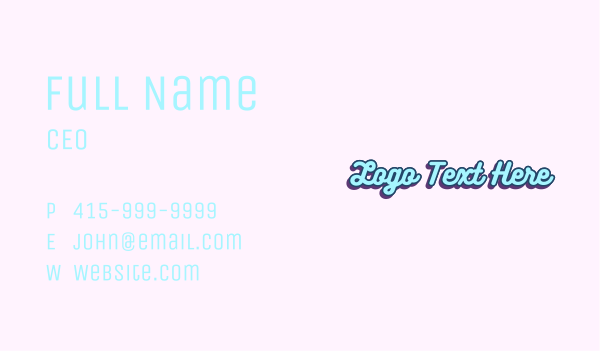 Funky Fashion Wordmark Business Card Design Image Preview