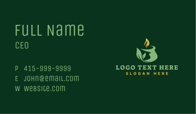 Organic Leaves Candle Business Card Image Preview