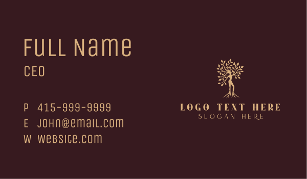 Nature Woman Tree Business Card Design Image Preview