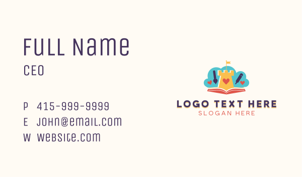 Learning Castle Bookstore Business Card Design Image Preview