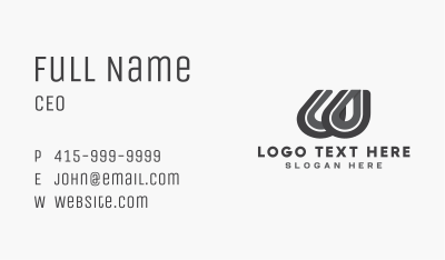Modern Advertising Letter W Business Card Image Preview