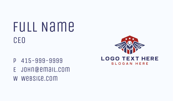 Eagle Patriotic Veteran Business Card Design Image Preview