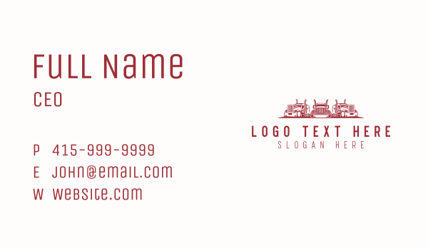 Logistics Freight Truck Business Card Design Image Preview