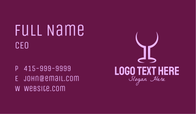 Purple Wine Glass Bar Business Card