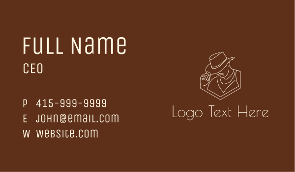 Sheriff Hat Line Art Business Card Design Image Preview