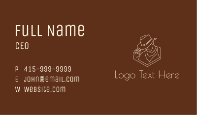Sheriff Hat Line Art Business Card Image Preview