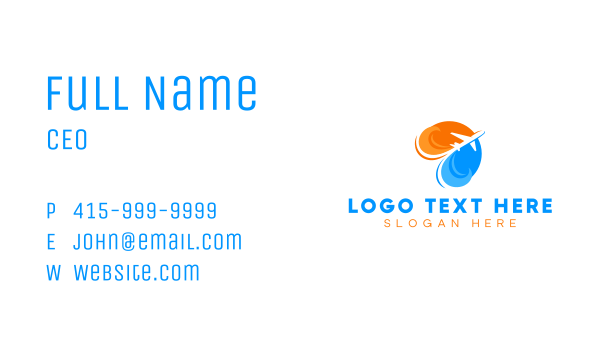 Travel Wave Airplane  Business Card Design Image Preview