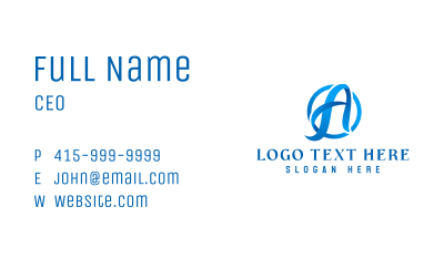 Blue Business Letter A Business Card Image Preview