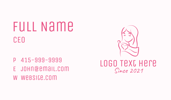 Pink Feminine Flag Woman Business Card Design Image Preview