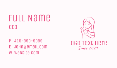 Pink Feminine Flag Woman Business Card Image Preview