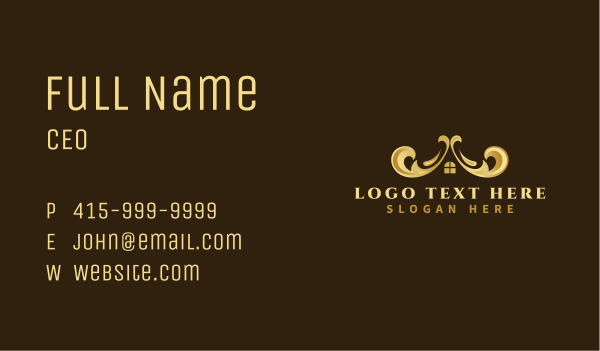 Decorative Luxury Roof House Business Card Design Image Preview