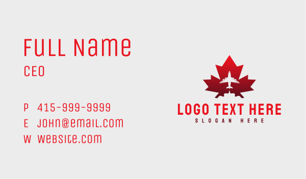 Flying Airplane Canada Business Card Design Image Preview