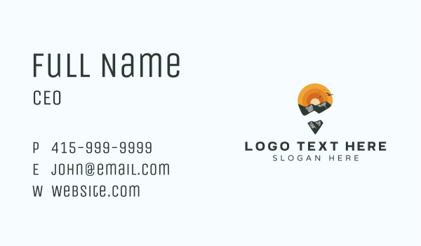 Mountain Trekking Locator Business Card Design Image Preview
