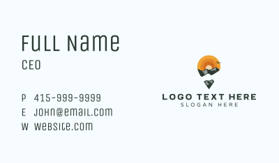 Mountain Trekking Locator Business Card Image Preview