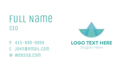 Blue Green Abstract Boat Business Card Image Preview