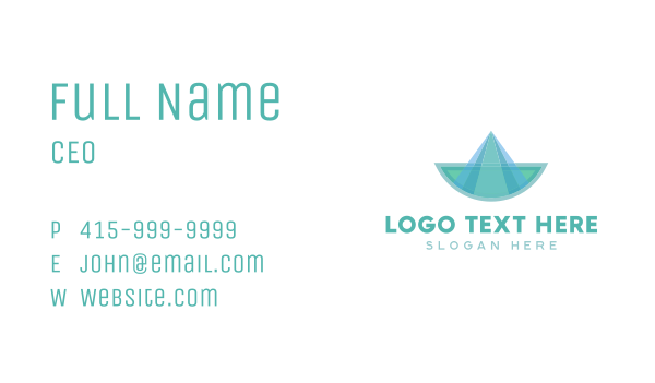 Blue Green Abstract Boat Business Card Design Image Preview