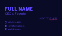 Neon Business Wordmark Business Card Design