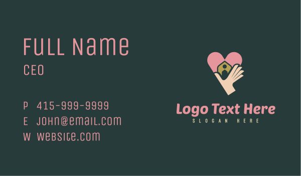 Charity Heart Home Business Card Design Image Preview