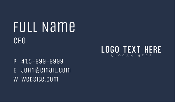 White Generic Brand  Business Card Design Image Preview