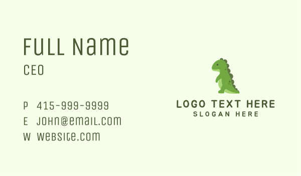 Toddler Dino Plush Toy Business Card Design Image Preview