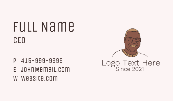Smiling Man Character  Business Card Design Image Preview